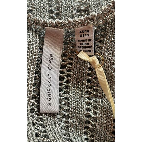 Significant Other Adley Long-Sleeve Open-Knit Maxi Dress NWT Size 10 - Picture 9 of 11